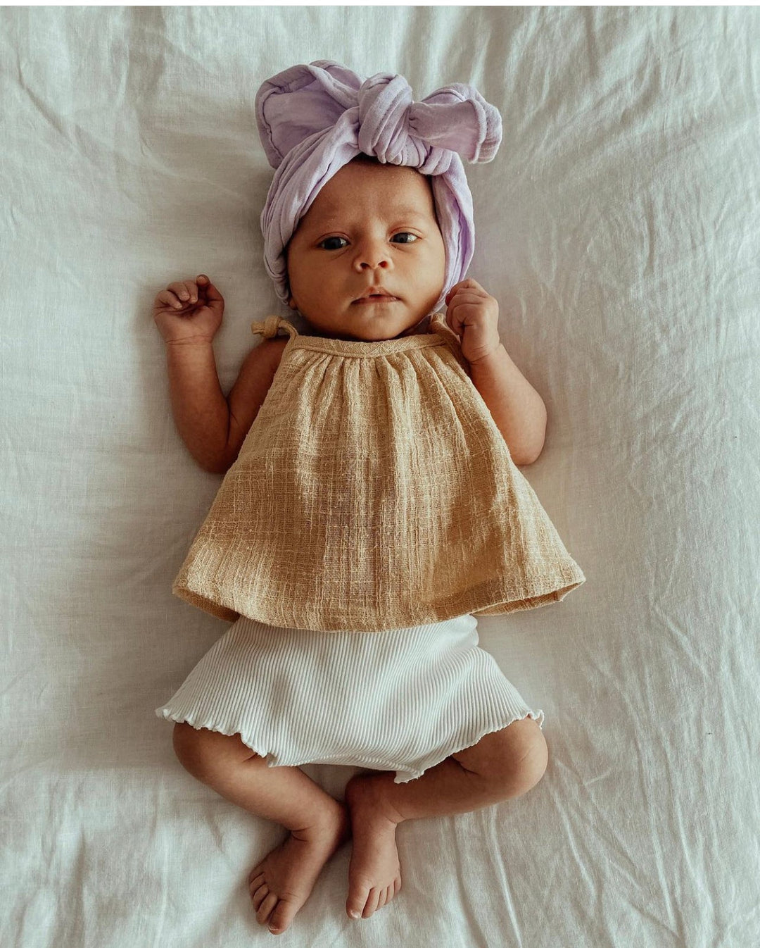 Lavender Gauze Topknot