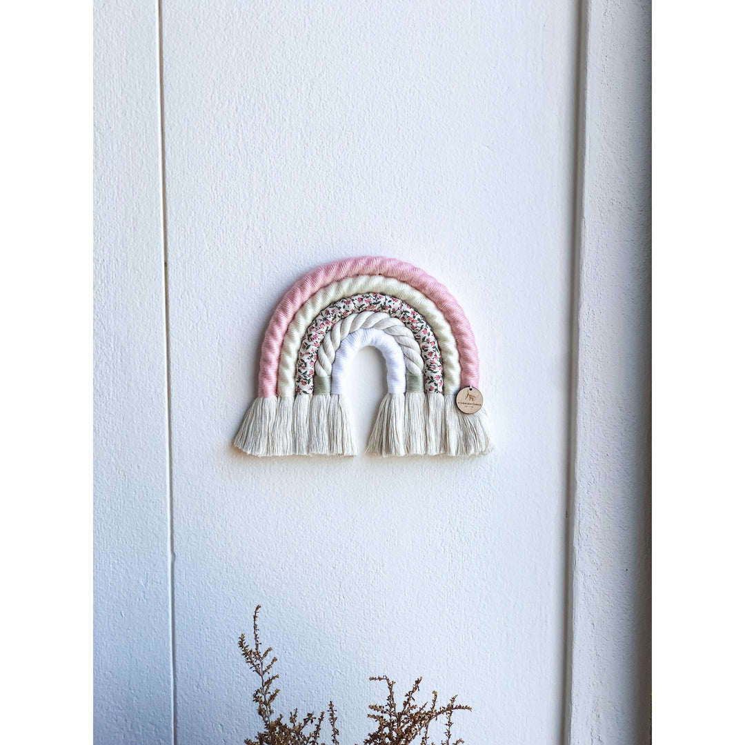 Wind & Willow | Pretty In Pink Floral Rainbow Wall Hanging