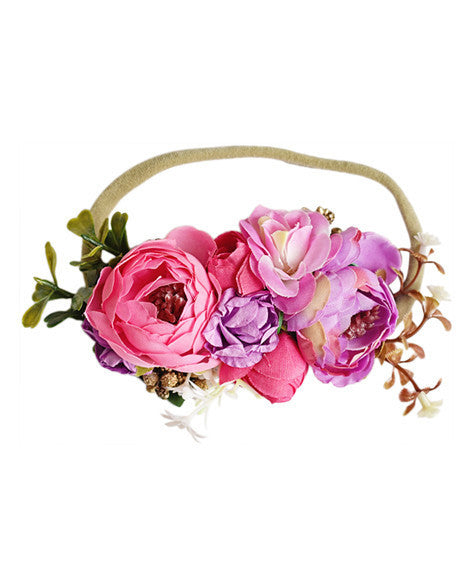 Luxe Floral Headband - Pink Passion - Tutu Irresistible Boutique