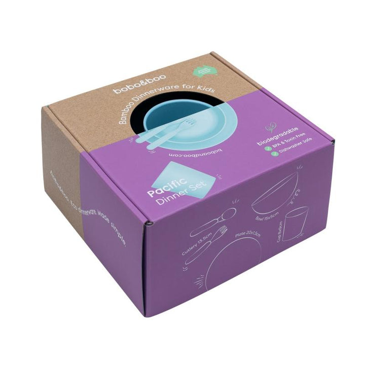 Bobo & Boo Bamboo Dinnerware Set - Pacific - Tutu Irresistible Boutique