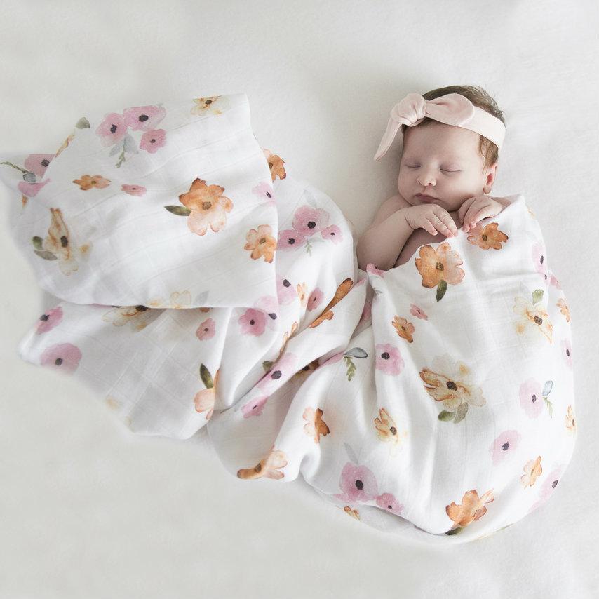 Organic Muslin Wrap - Poppy - Tutu Irresistible Boutique
