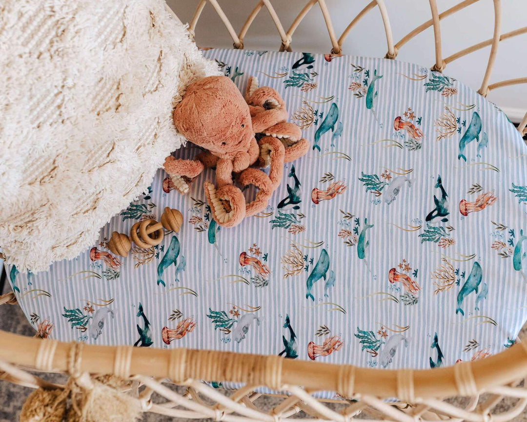 Bassinet & Change Pad Cover | Whale