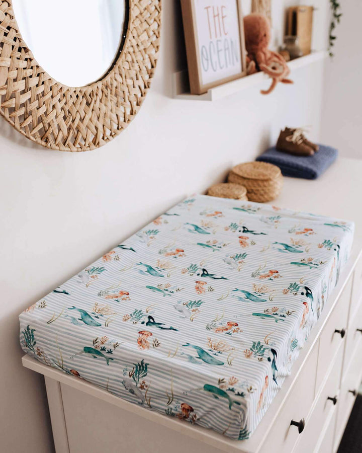 Bassinet & Change Pad Cover | Whale
