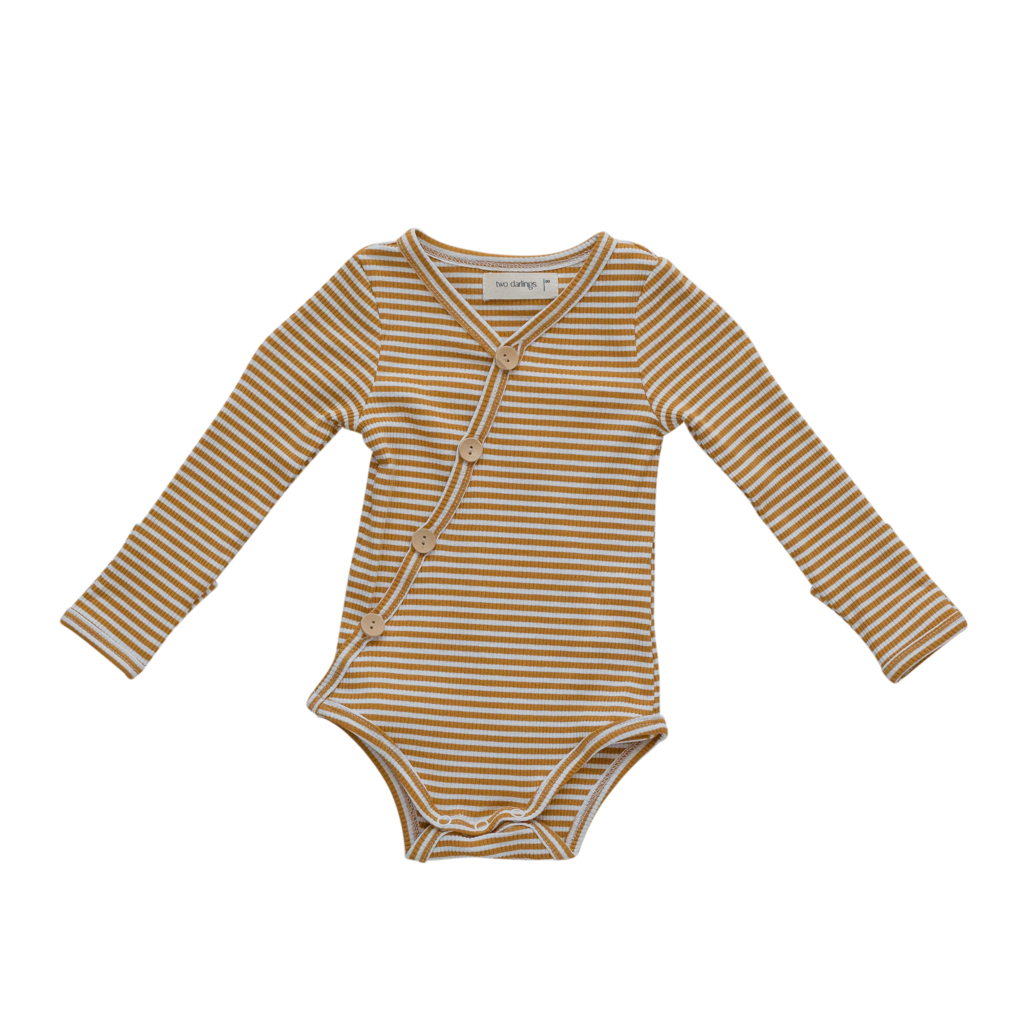 Mustard Stripe Bodysuit - Tutu Irresistible Boutique
