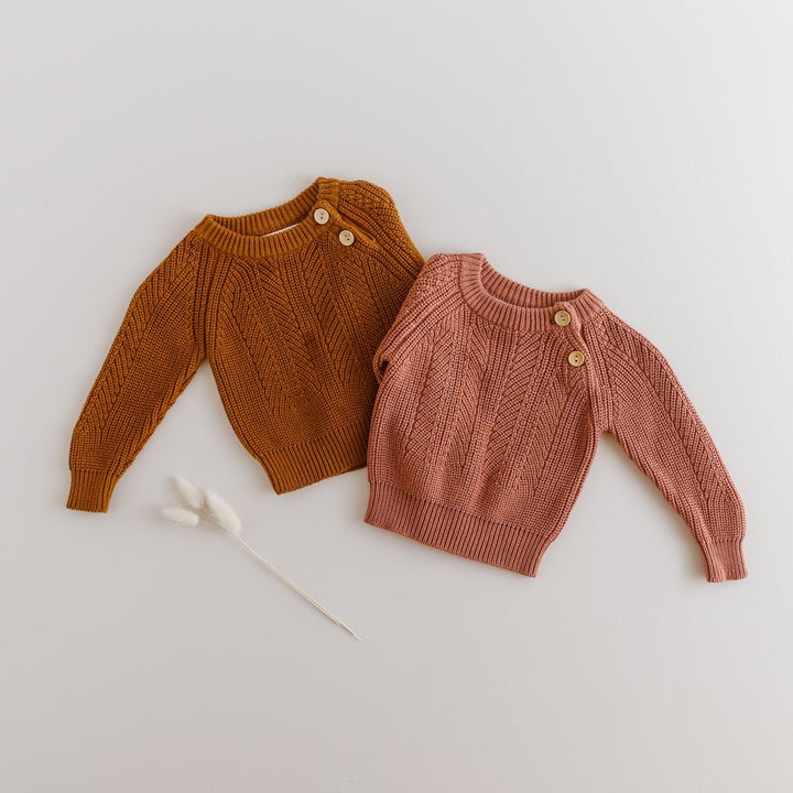 Terracotta Knitted Sweater - Tutu Irresistible Boutique