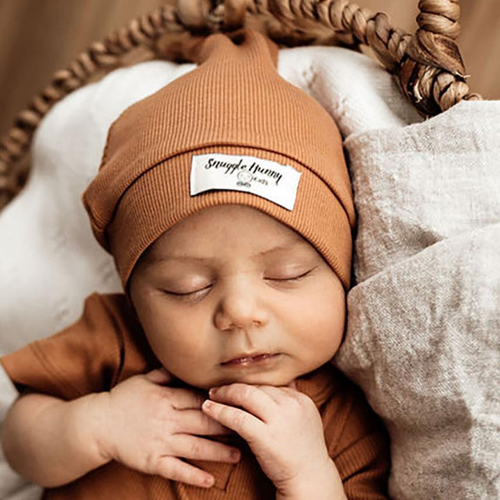 Snuggle Hunny Kids | Chestnut Ribbed Knotted Beanie