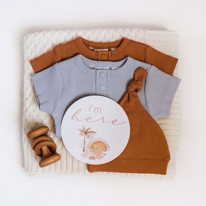 Snuggle Hunny Kids | Chestnut Ribbed Knotted Beanie