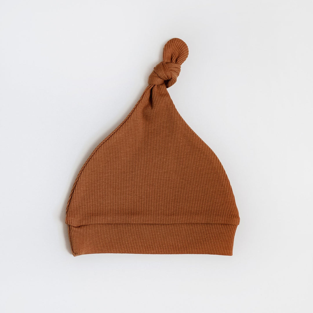 Snuggle Hunny Kids | Chestnut Ribbed Knotted Beanie