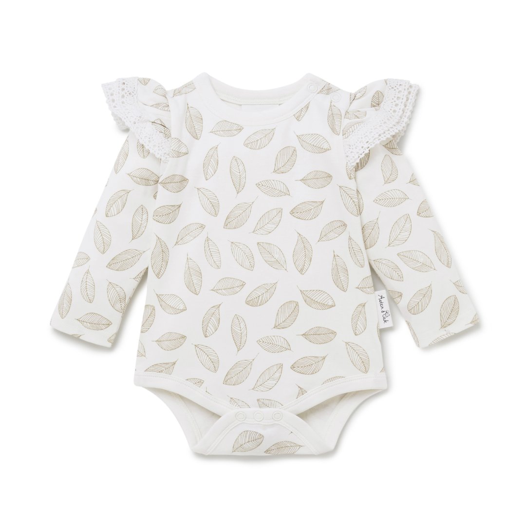 Aster & Oak | Leaf Drop Frill Onesie