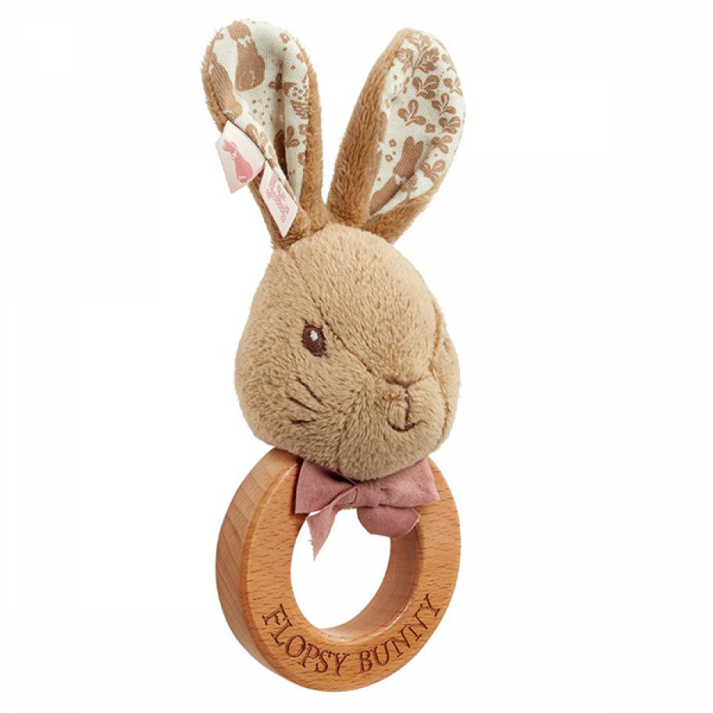 Flopsy Bunny Wooden Ring Rattle Signature Collection - Tutu Irresistible Boutique