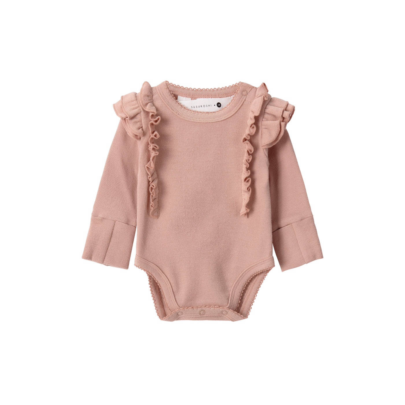 ススコシ ORGANIC FLUTTER SUIT フリルロンパース 1y SUSUKOSHI （ススコシ） | monchou (モンシュー) baby \u0026 kids 海外子供服