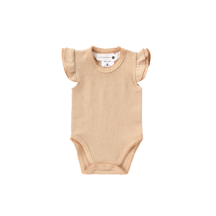 Susukoshi Organic Fluttersuit - Sand Pointelle