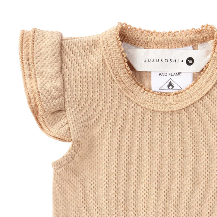 Susukoshi Organic Fluttersuit - Sand Pointelle