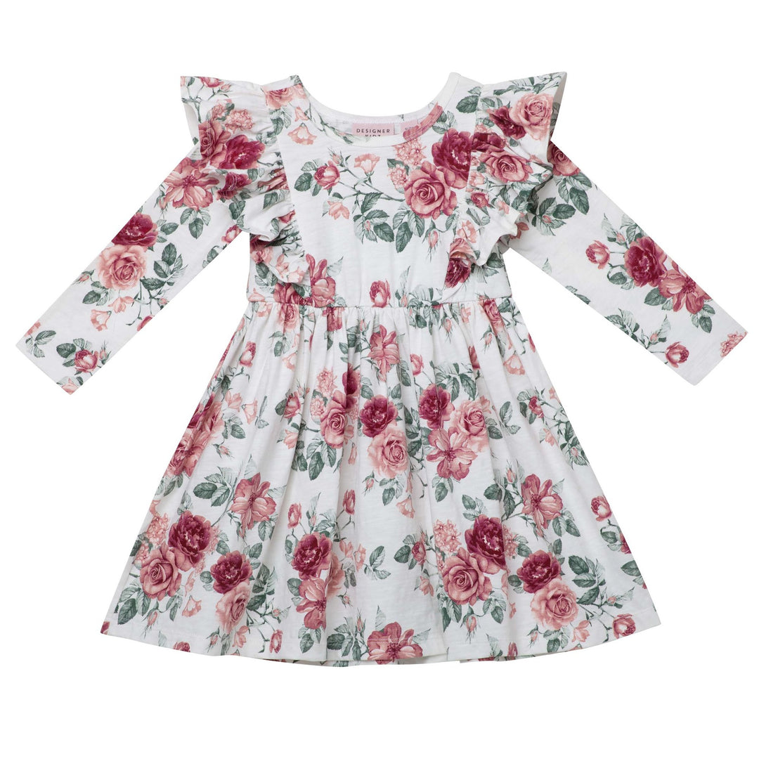 Audrey Floral L/S Hazel Dress - Tea Rose