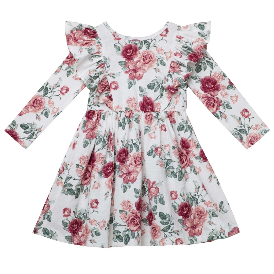 Audrey Floral L/S Hazel Dress - Tea Rose
