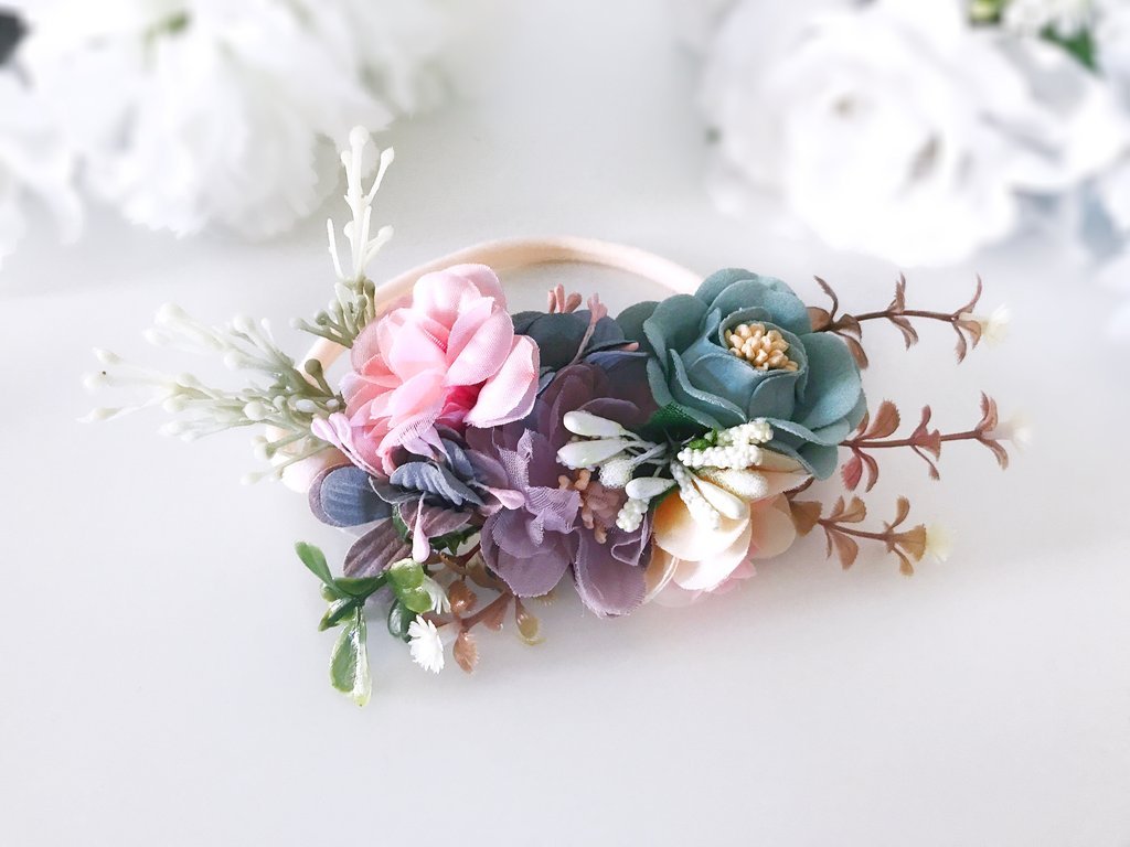Luxe Floral Headband - Sage - Tutu Irresistible Boutique
