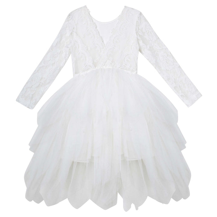 Sophie L/S Lace Bodice Tutu Dress- Ivory