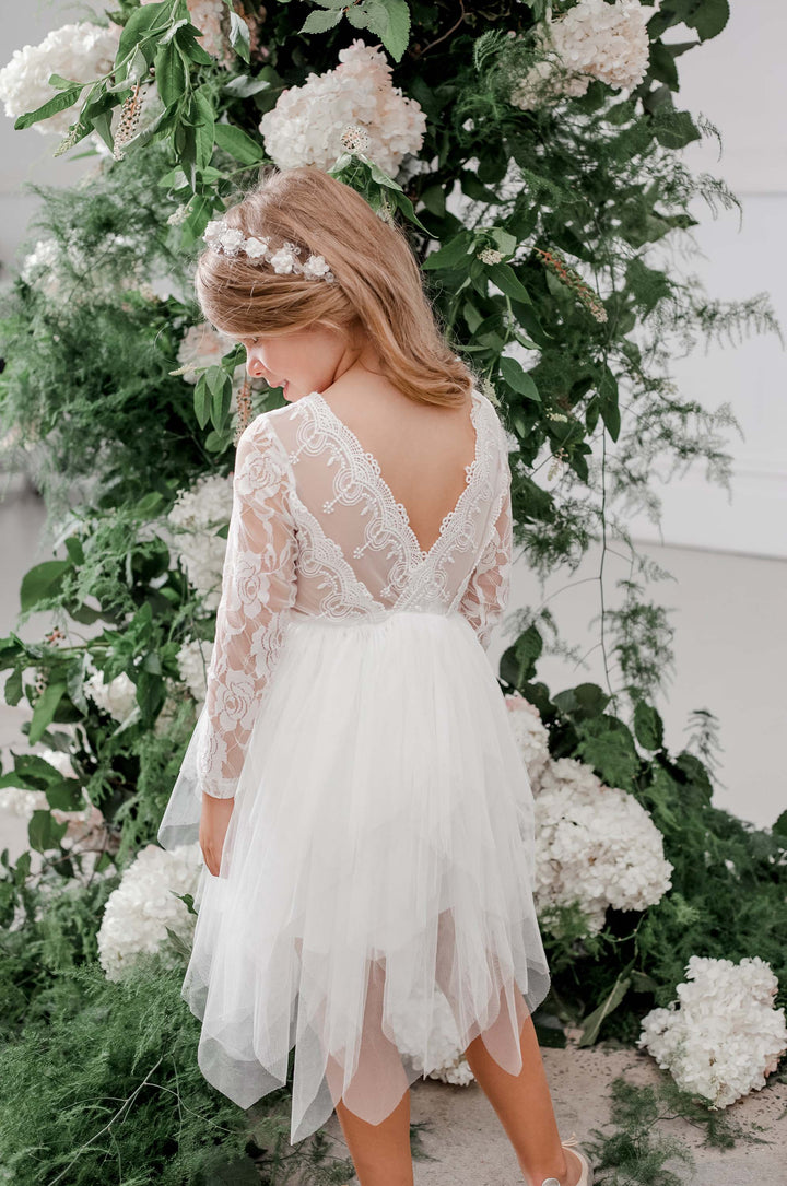 Sophie L/S Lace Bodice Tutu Dress- Ivory
