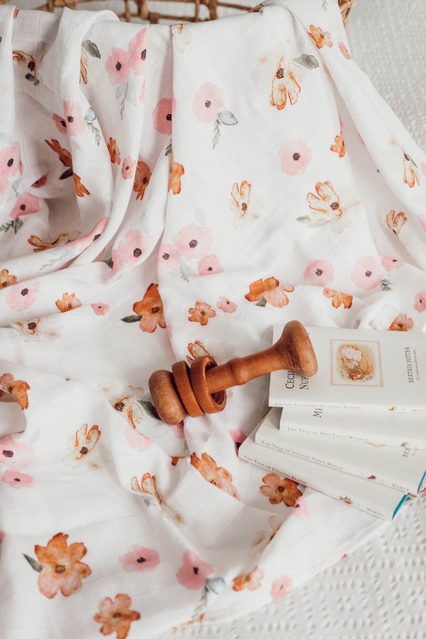 Organic Muslin Wrap - Poppy - Tutu Irresistible Boutique