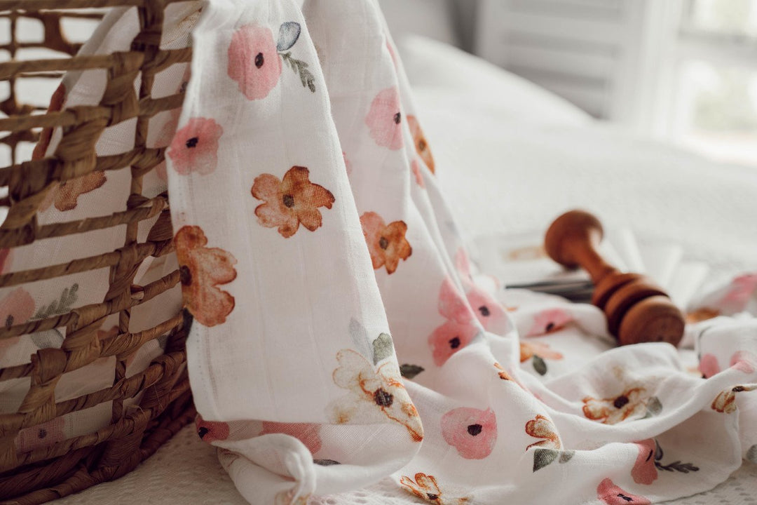 Organic Muslin Wrap - Poppy - Tutu Irresistible Boutique