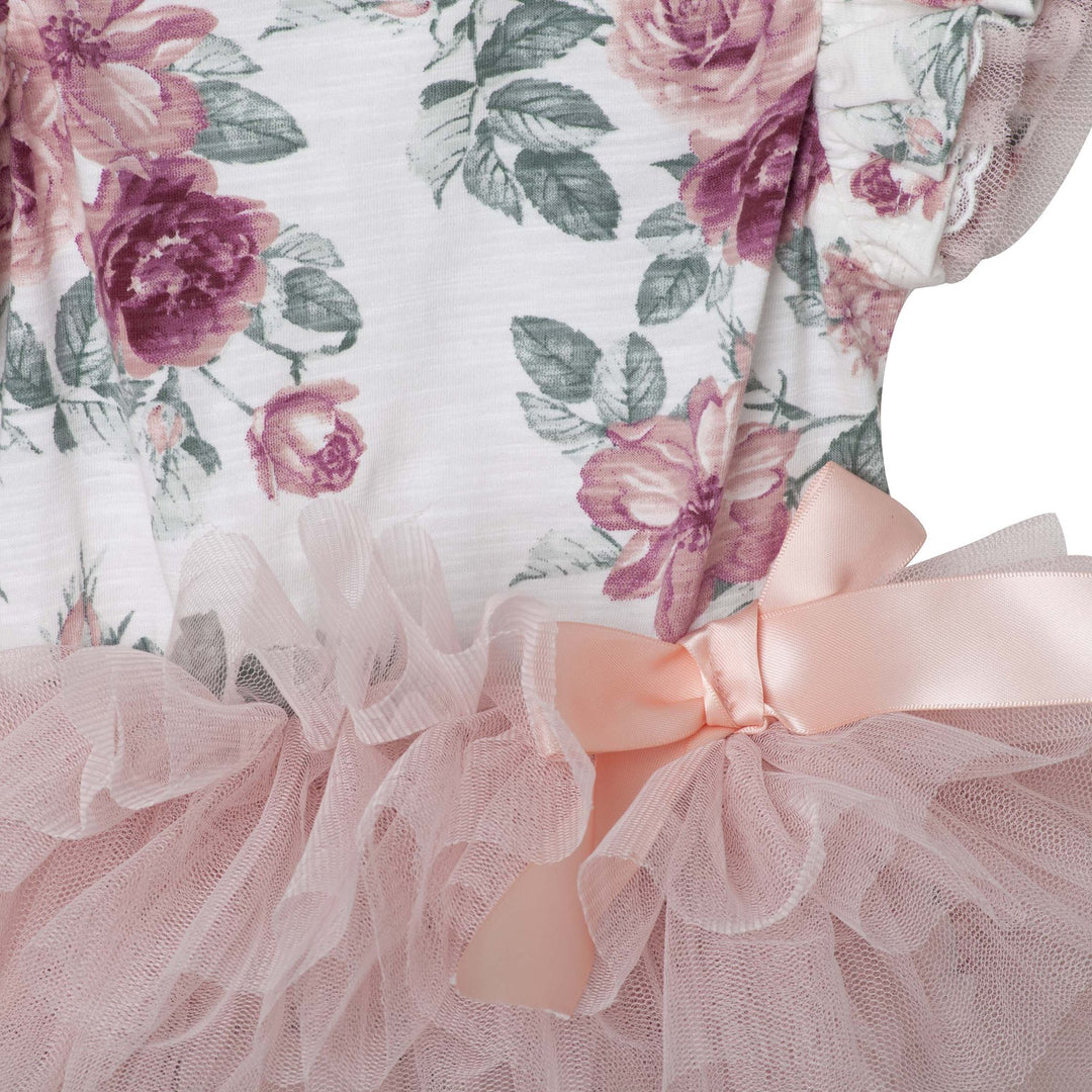 Audrey Floral S/S Romper - Tea Rose