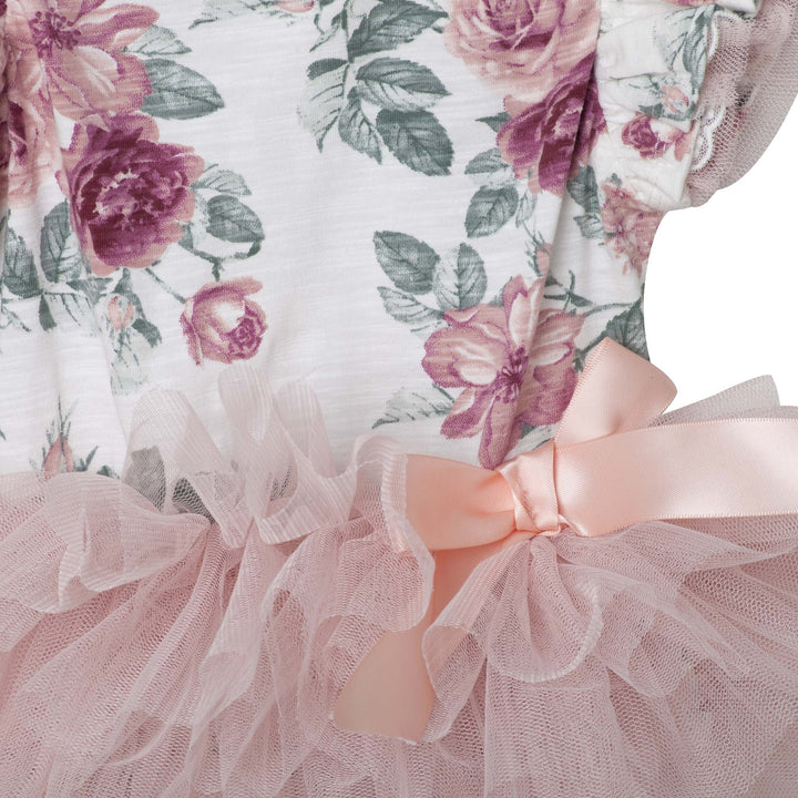 Audrey Floral S/S Romper - Tea Rose