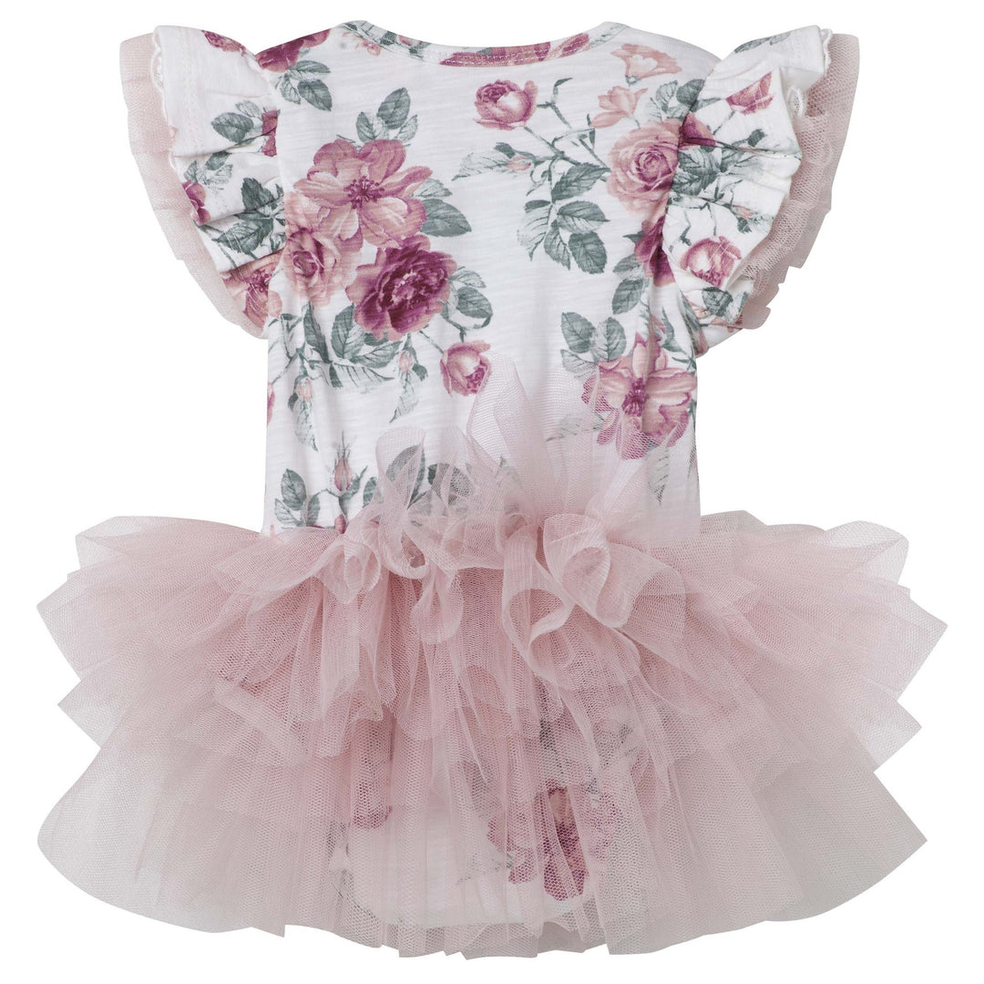 Audrey Floral S/S Romper - Tea Rose