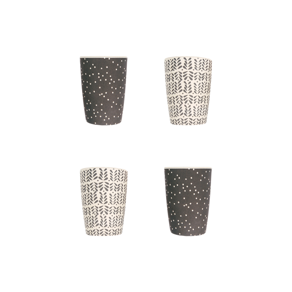 Bamboo 4pk Tumblers - Monochrome Mix - Tutu Irresistible Boutique
