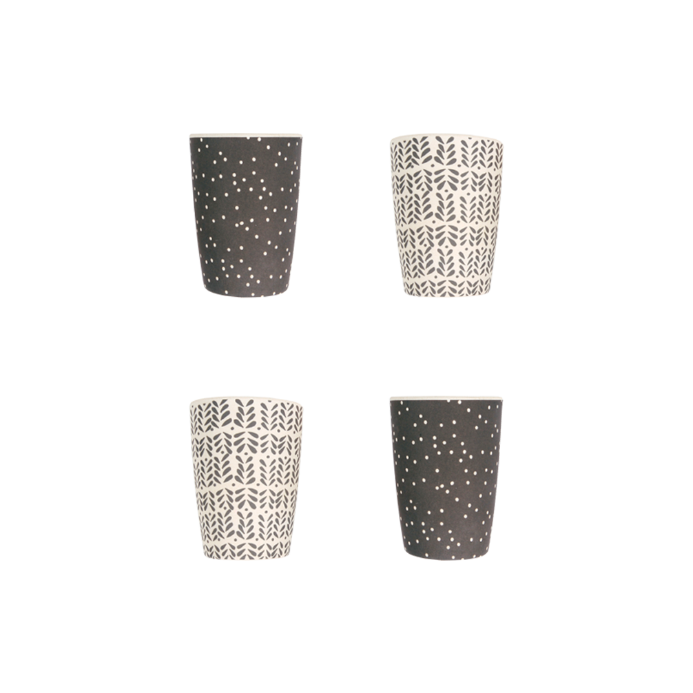 Bamboo 4pk Tumblers - Monochrome Mix - Tutu Irresistible Boutique