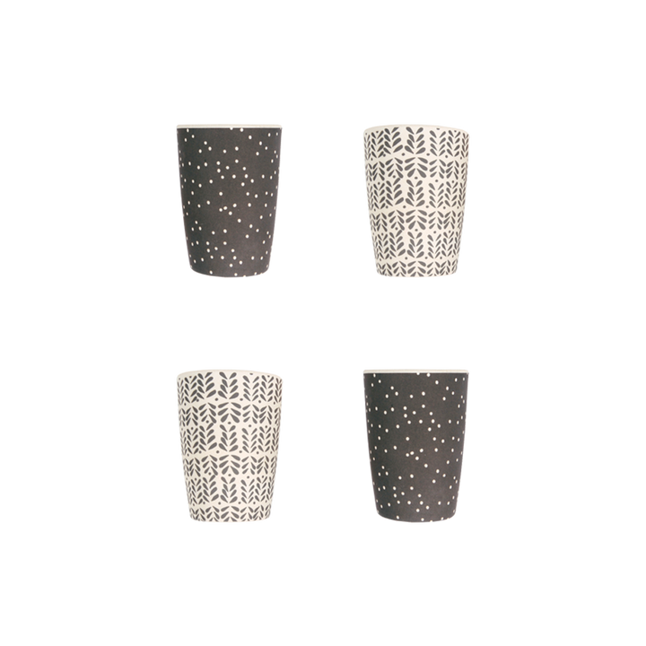 Bamboo 4pk Tumblers - Monochrome Mix - Tutu Irresistible Boutique
