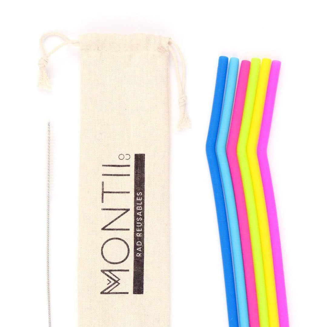 MontiiCo Silicone Straw Set - Rainbow - Tutu Irresistible Boutique
