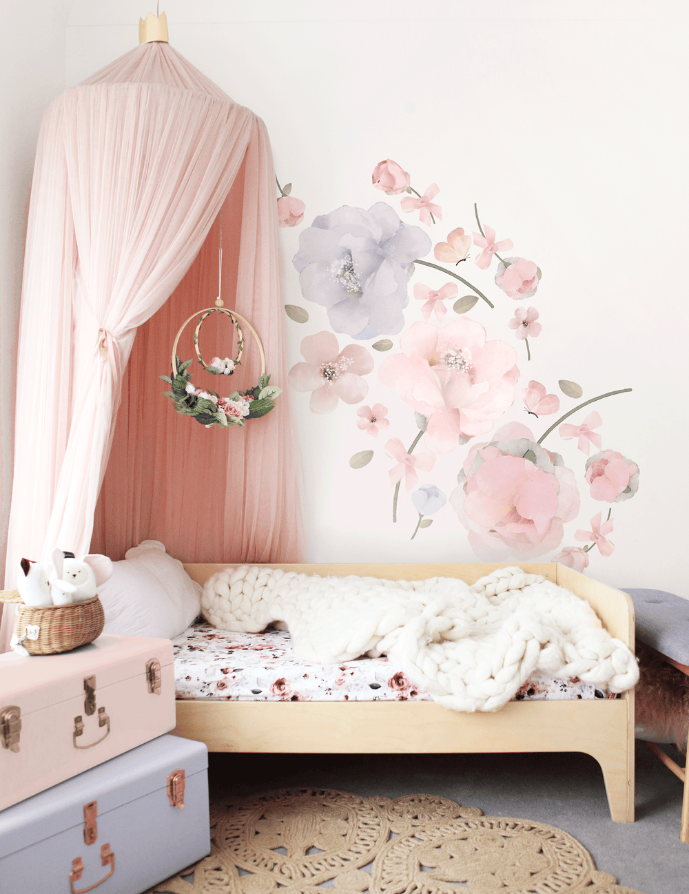 Bows and Roses Wall Sticker - Tutu Irresistible Boutique