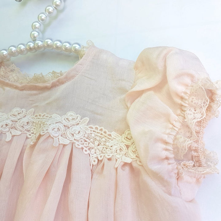 Sugar Plum Baby Lace Dress - Blush