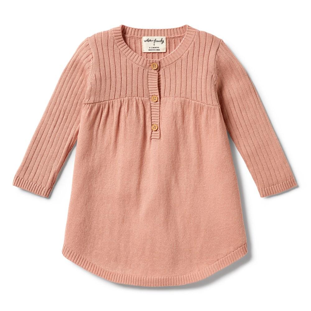 Wilson & Frenchy | Knitted Rib Baby Dress - Dusk