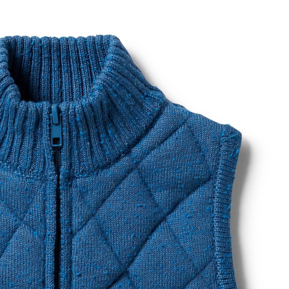 Wilson & Frenchy | Knitted Quilted Baby Vest - Denim Fleck