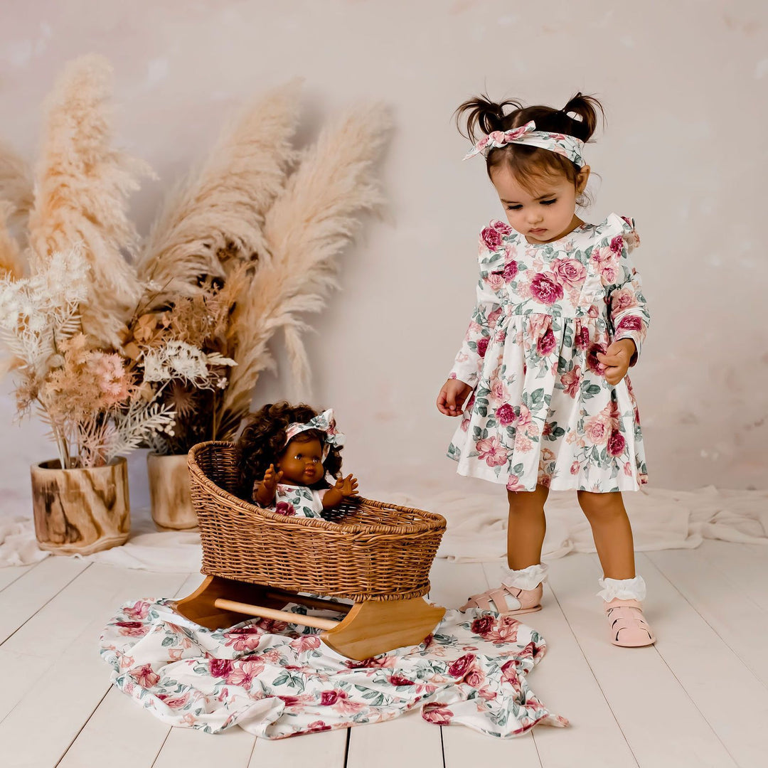 Audrey Floral L/S Hazel Dress - Tea Rose