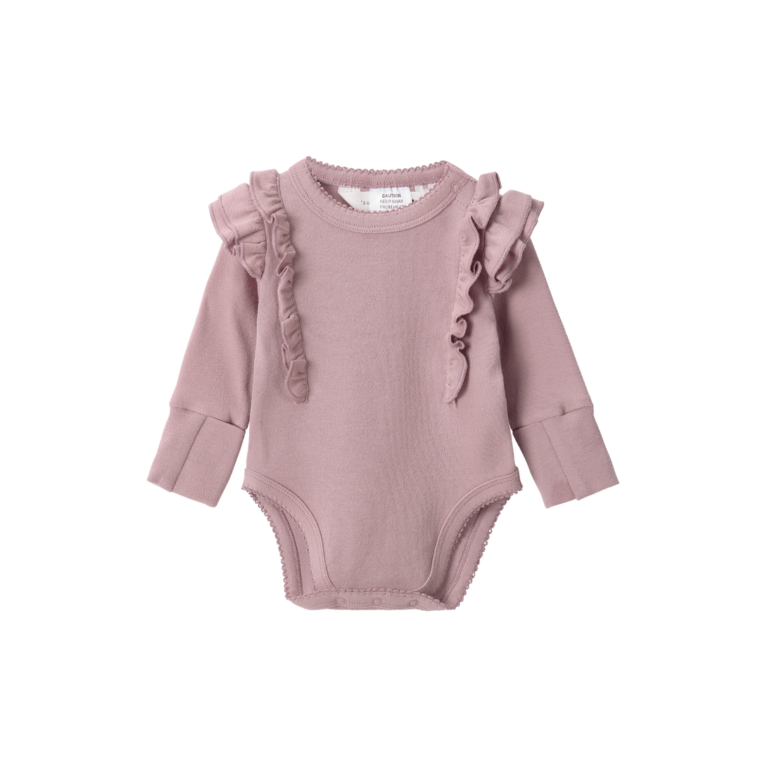 Susukoshi Organic L/S Fluttersuit - Mauve