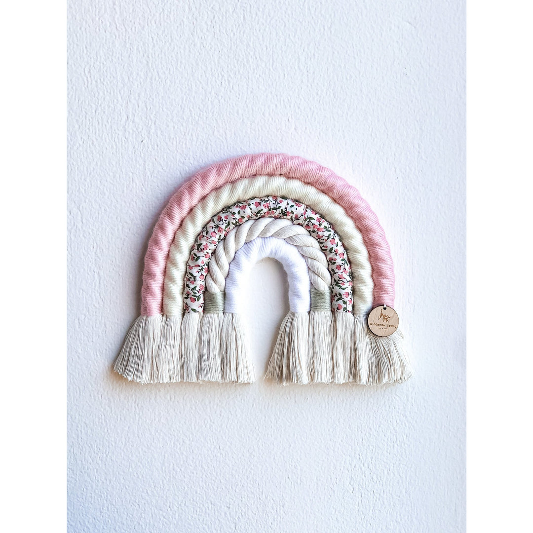 Wind & Willow | Pretty In Pink Floral Rainbow Wall Hanging