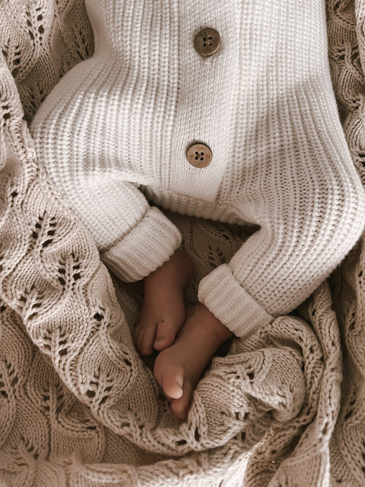 Little B's Nursery | Classic Knit Romper - Milk