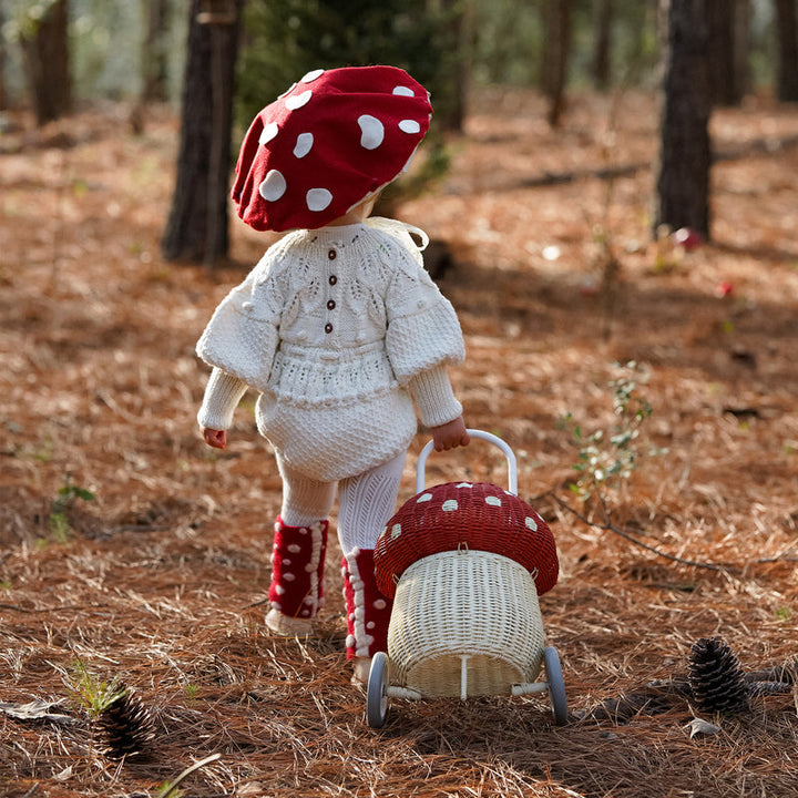 Olli Ella | Rattan Mushroom Luggy - Red