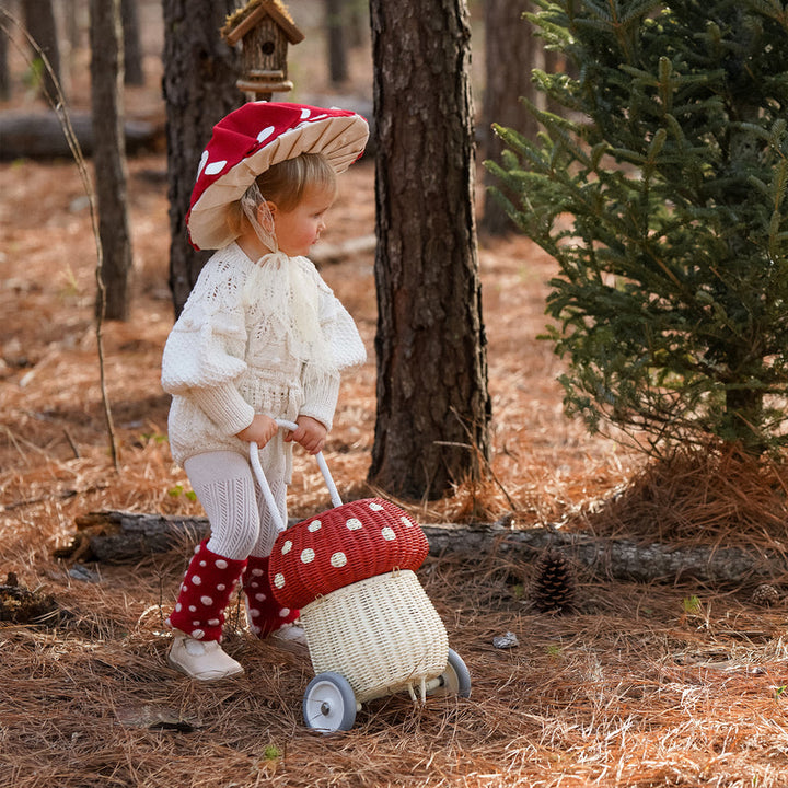 Olli Ella | Rattan Mushroom Luggy - Red