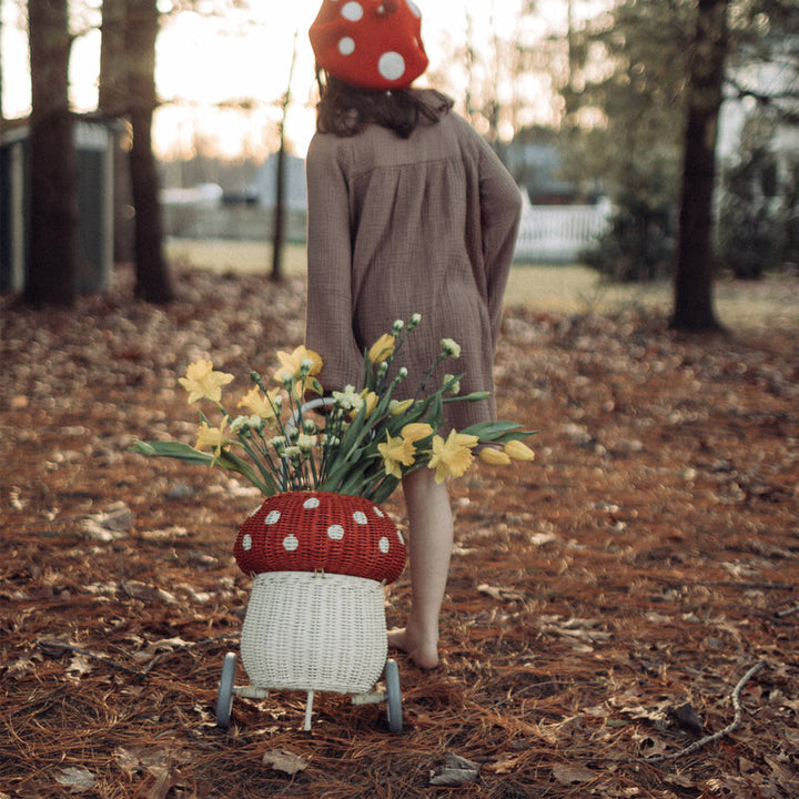 Olli Ella | Rattan Mushroom Luggy - Red