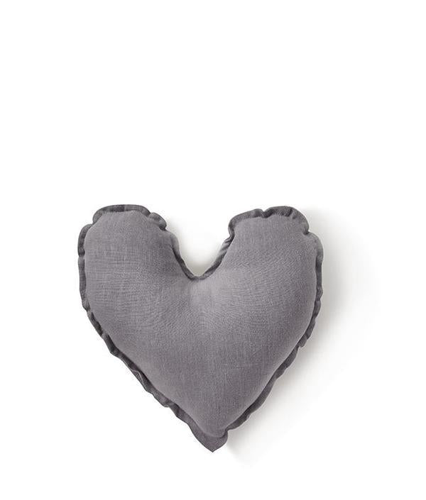 Heart Cushion - Dove Grey 25cms - Tutu Irresistible Boutique